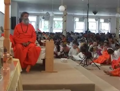 Asanas guided by Swamiji